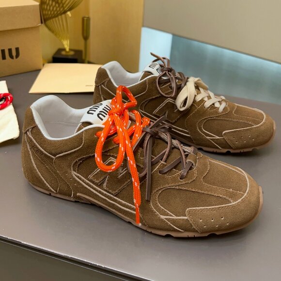 Miu Miu Shoes - Authentic New Balance X Miu Miu 530 Suede Brown Sneakers